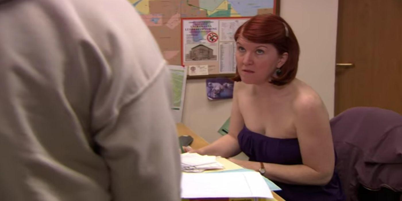 Meredith wears an inappropriate outfit for Casual Friday on The Office