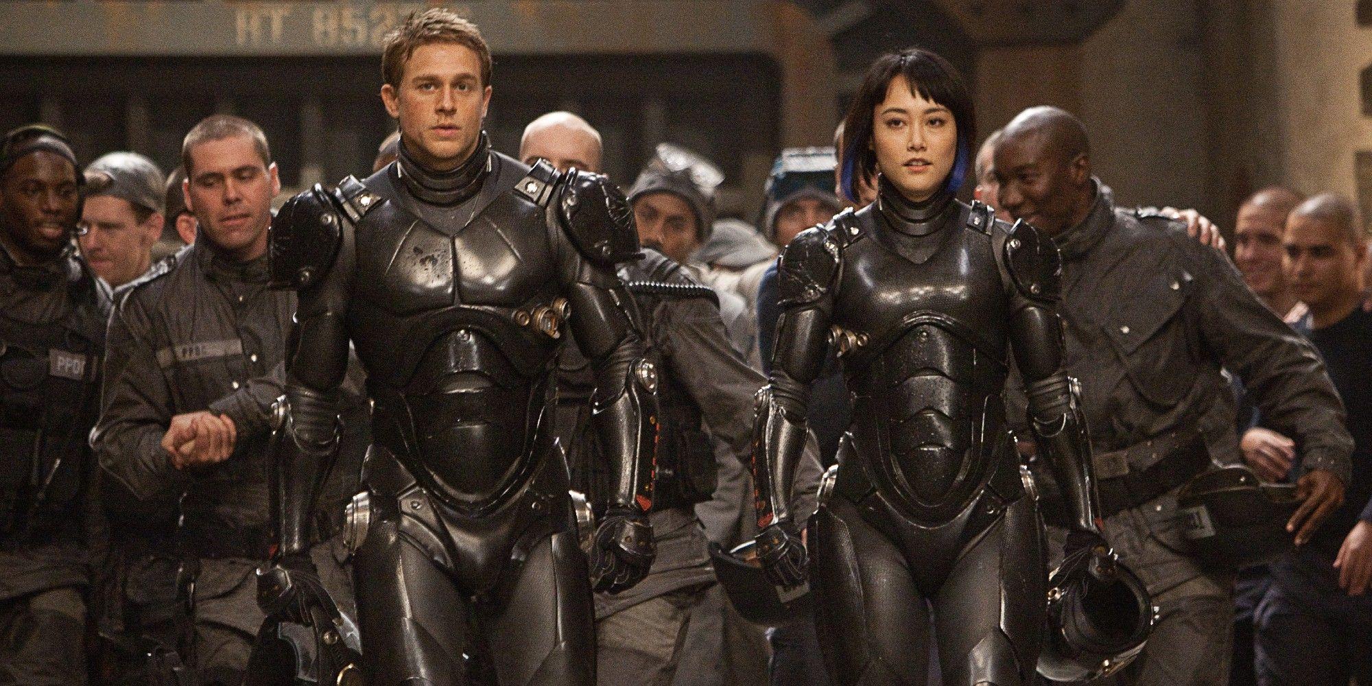 The cast of Pacific Rim, led by Charlie Hunnam and Rinko Kikuchi