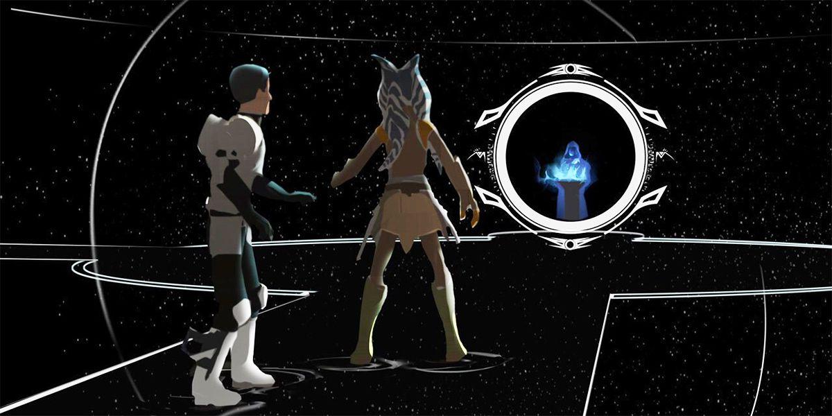 Ezra and Ahsoka in the World Between Worlds in Star Wars Rebels