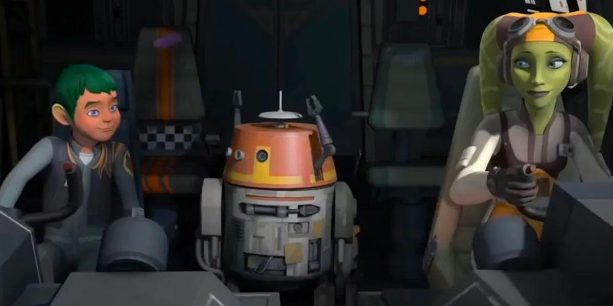 Jacen with Chopper and Hera in Star Wars Rebels